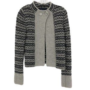 French Connection Gray/Black Essential Cardigan | Classic Style